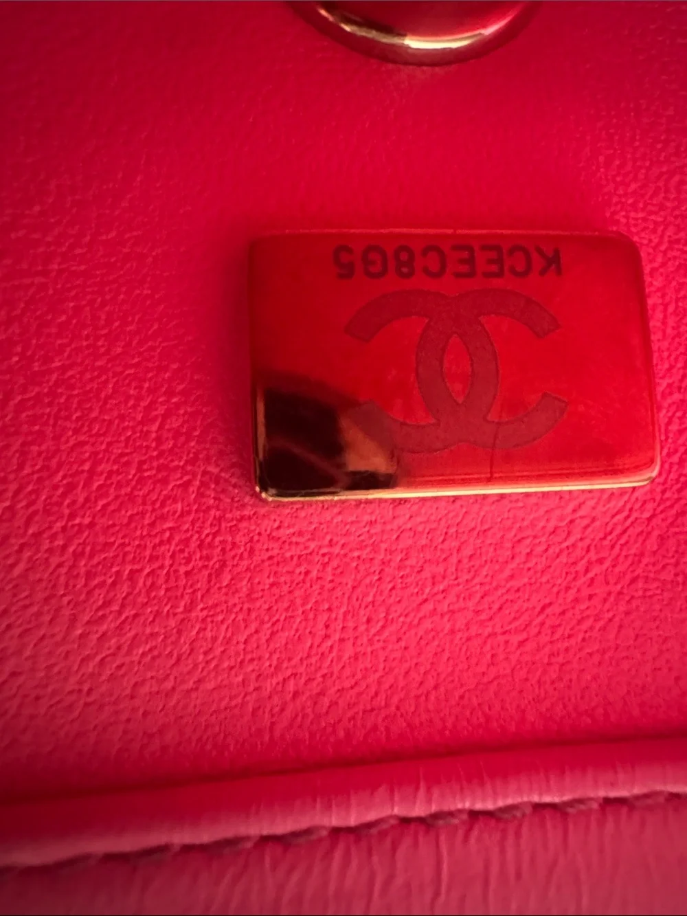 CHANEL Coral Pink Quilted Leather Chain Shoulder Bag